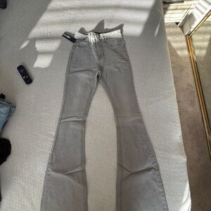 Fashion Nova Light Gray Flare Jeans SIZE 1